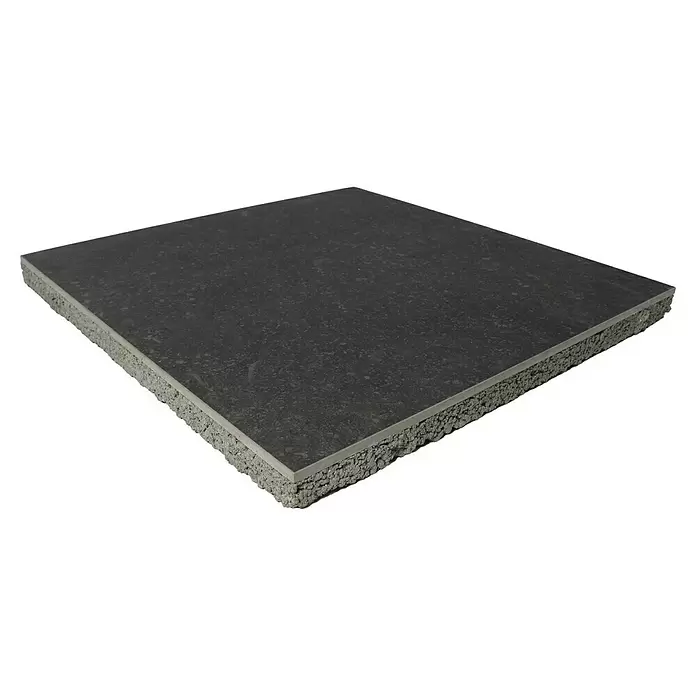 Terrastegel Superieur keramiek op beton - Zwart - Diagonaal zicht