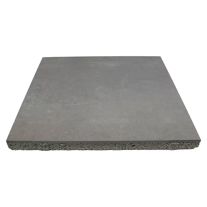 Terrastegel Superieur keramiek op beton - Cala Luna Taupe - Diagonaal zicht