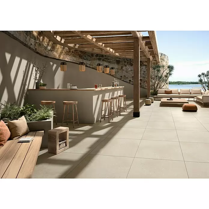 Keramische tegel Groot - 90 x 90 cm, Porto Rotondo Beige - Sfeeropname