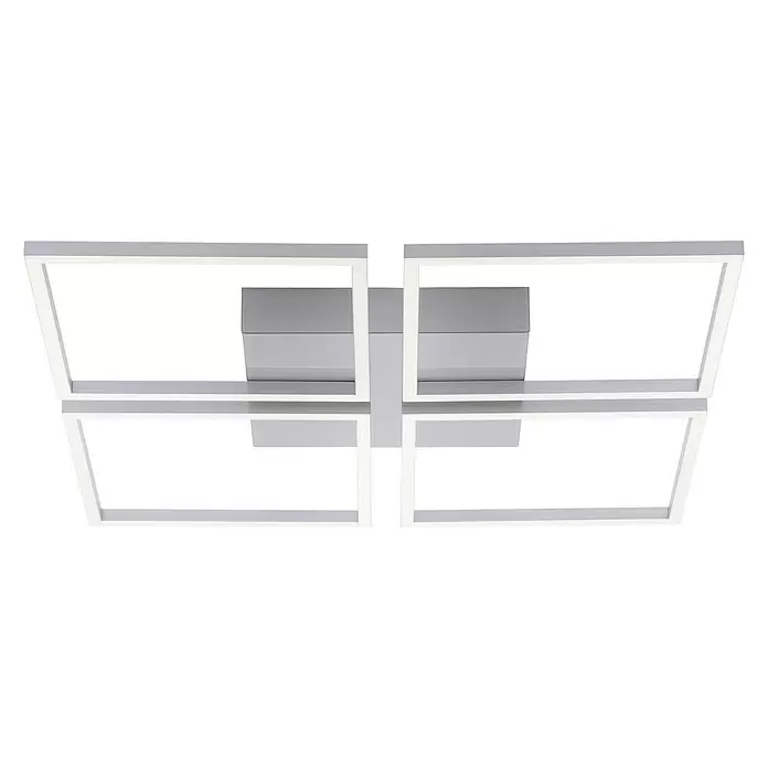 Paul Neuhaus LED-Deckenleuchte Inigo - 12 W, L x B x H: 30 x 30 x 6,5 cm, Silber, Nicht Dimmbar - Diagonale Ansicht