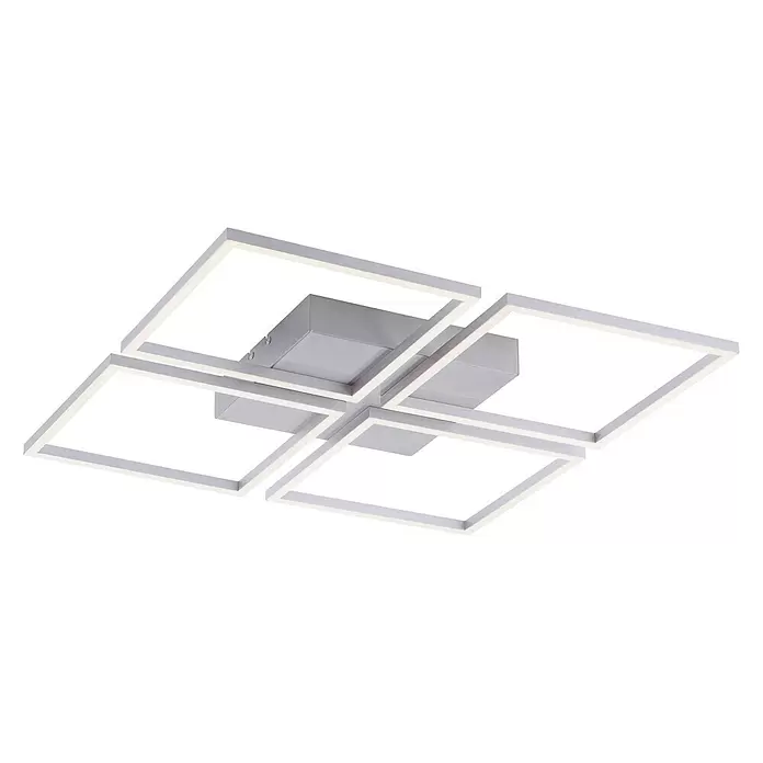 Paul Neuhaus LED-Deckenleuchte Inigo - 12 W, L x B x H: 30 x 30 x 6,5 cm, Silber, Nicht Dimmbar - Diagonale Ansicht