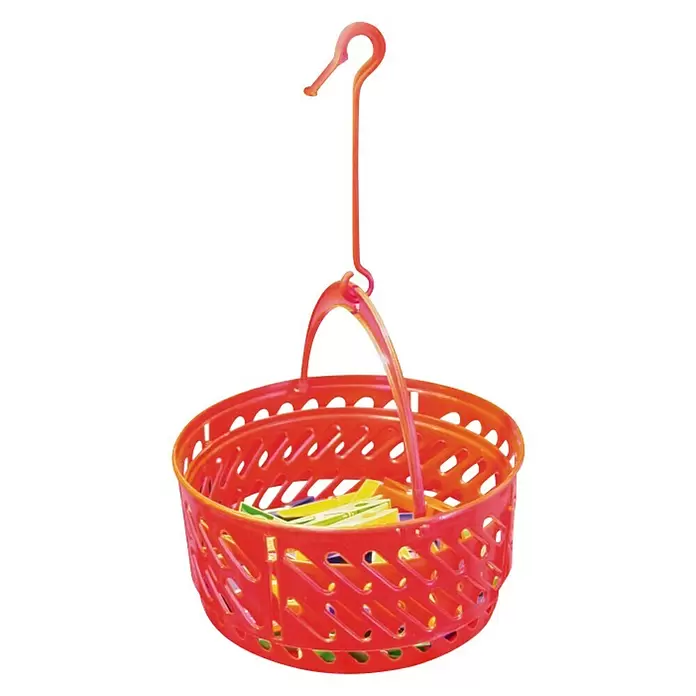 Cesta redonda pinzas - 70 mm, Rojo - Vista angular