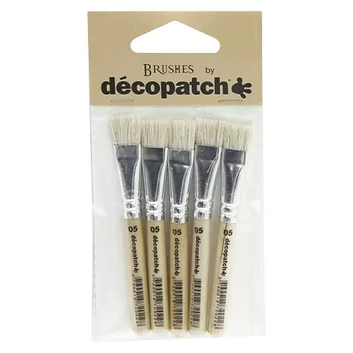 Décopatch Set de pinceles de manualidades Pura cerda - 5 ud. - Vista frontal