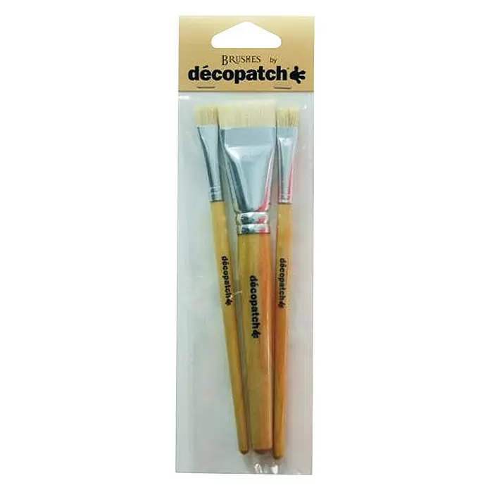 Décopatch Set de pinceles de manualidades Pura cerda - 3 ud. - Vista frontal