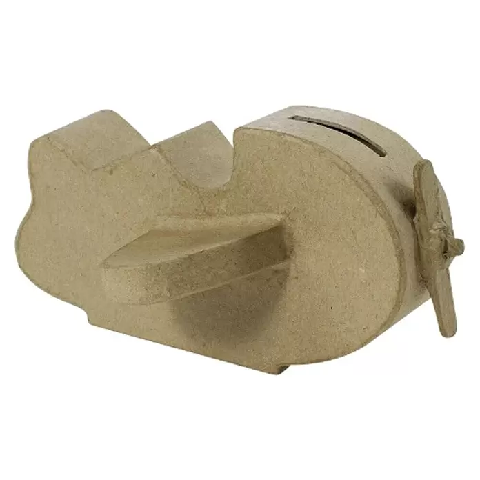 Décopatch Pieza decorativa Hucha avión - 1 ud., Cartón, 8 x 15,5 cm - Vista angular