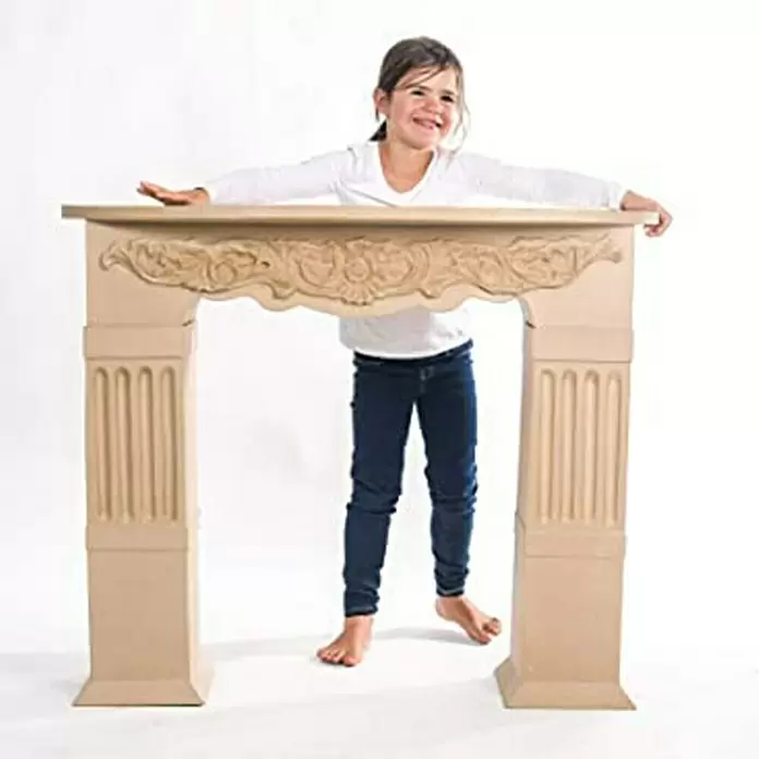 Décopatch Pieza decorativa - Chimenea, Cartón, 30 x 82 cm - Producto en uso