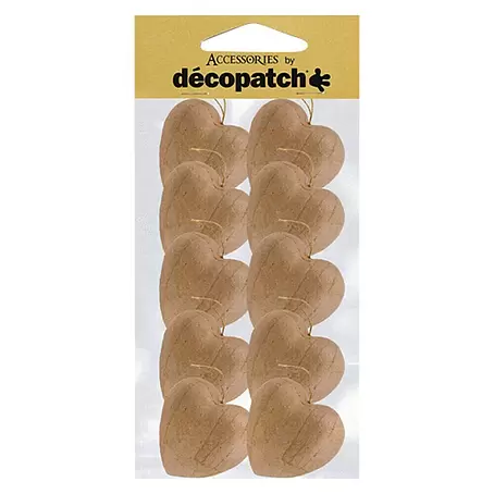 Décopatch  Pieza decorativa pack Corazones con cordón