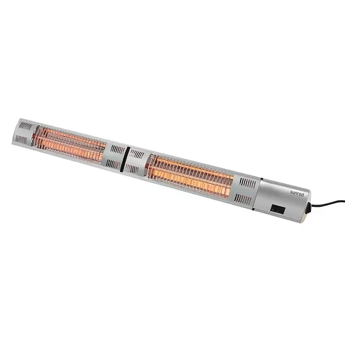 Sunred Halogen-Heizstrahler Royal Diamond - L x B: 102 x 12 cm, 3.000 W, Silbergrau - Diagonale Ansicht
