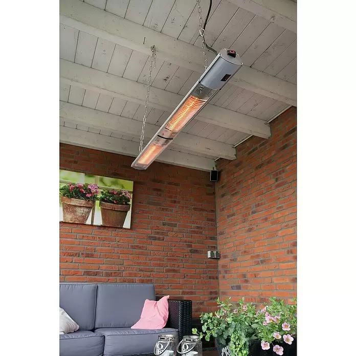 Sunred Halogen-Heizstrahler Royal Diamond - L x B: 102 x 12 cm, 3.000 W, Silbergrau - Stimmungsaufnahme
