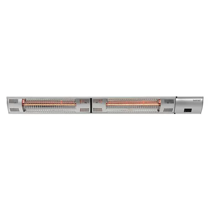 Sunred Halogen-Heizstrahler Royal Diamond - L x B: 102 x 12 cm, 3.000 W, Silbergrau - Diagonale Ansicht