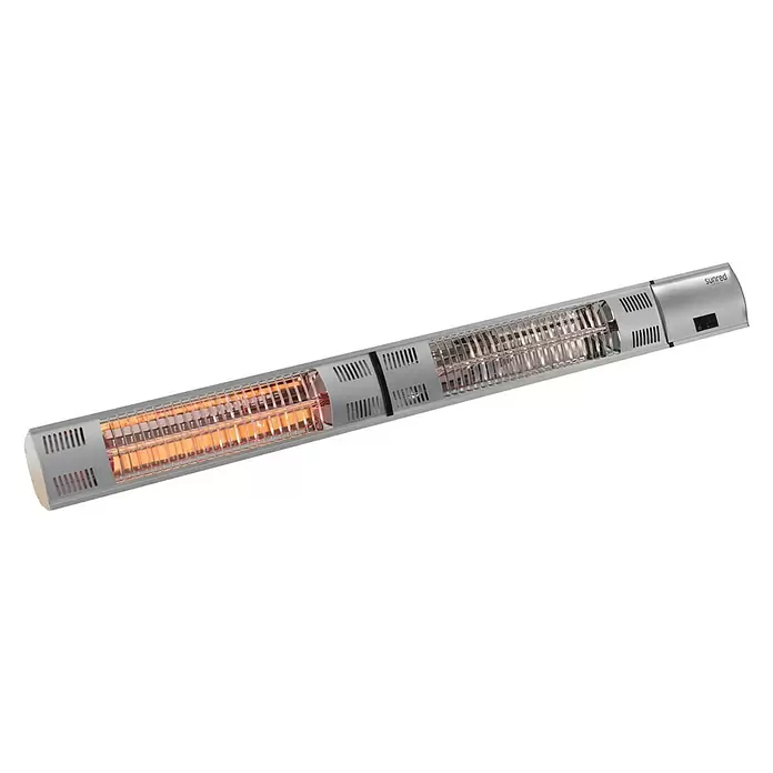 Sunred Halogen-Heizstrahler Royal Diamond - L x B: 102 x 12 cm, 3.000 W, Silbergrau - Diagonale Ansicht