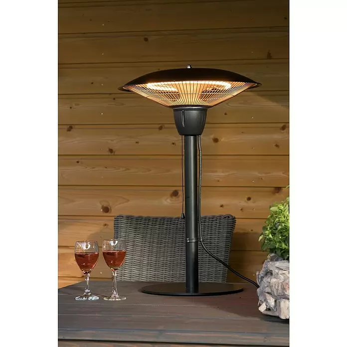 Sunred Halogen-Heizstrahler Barcelona - Ø x H: 44 x 66 cm, 1.500 W, Schwarz - Stimmungsaufnahme