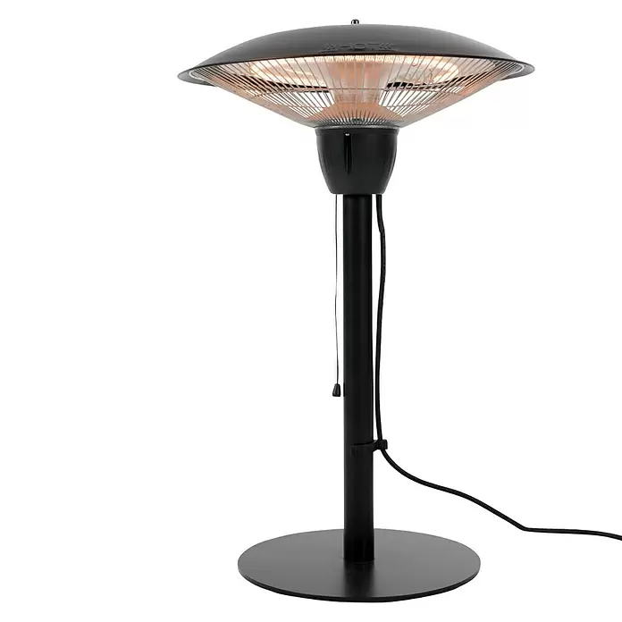 Sunred Halogen-Heizstrahler Barcelona - Ø x H: 44 x 66 cm, 1.500 W, Schwarz - Vorderansicht
