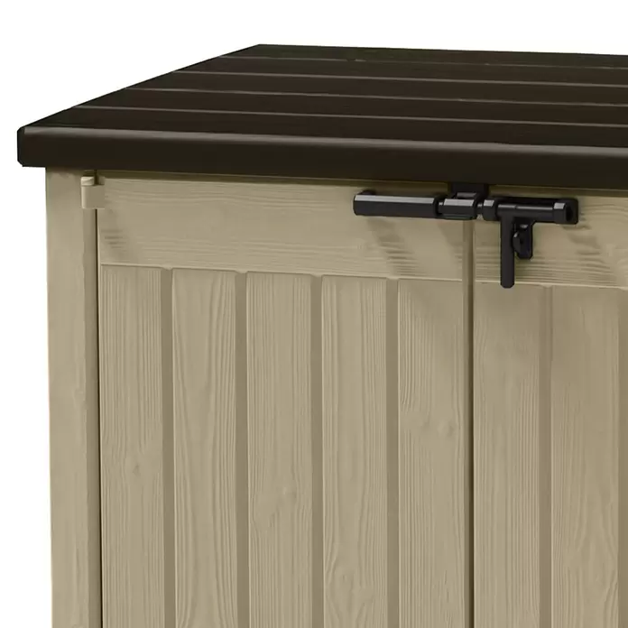 Keter Armario exterior Store it out max - 146 x 82 x 120 cm, Marrón - Primer plano