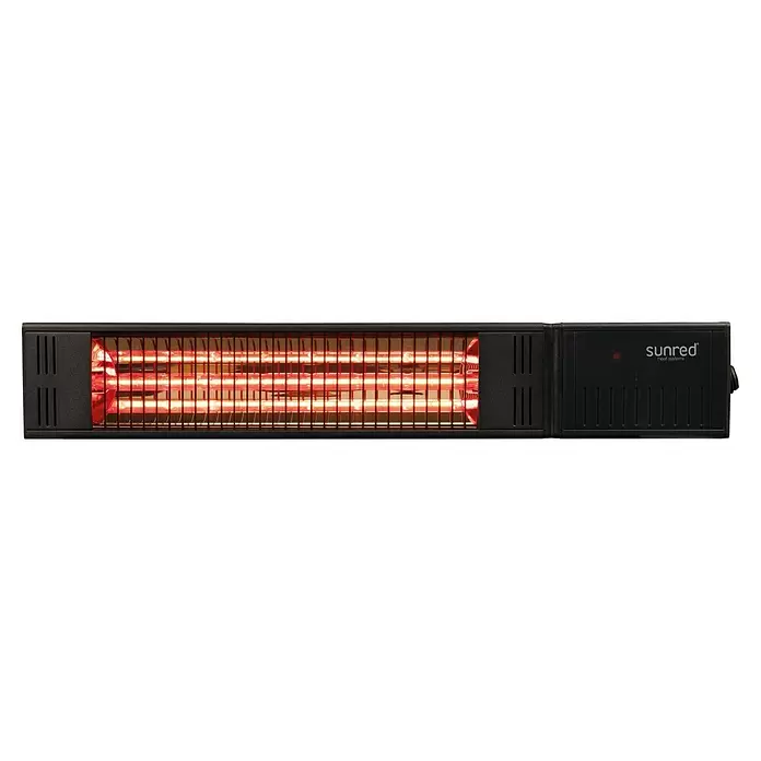 Sunred Halogen-Heizstrahler Fortuna - Breite: 53 cm, 1.500 W, Schwarz - Vorderansicht