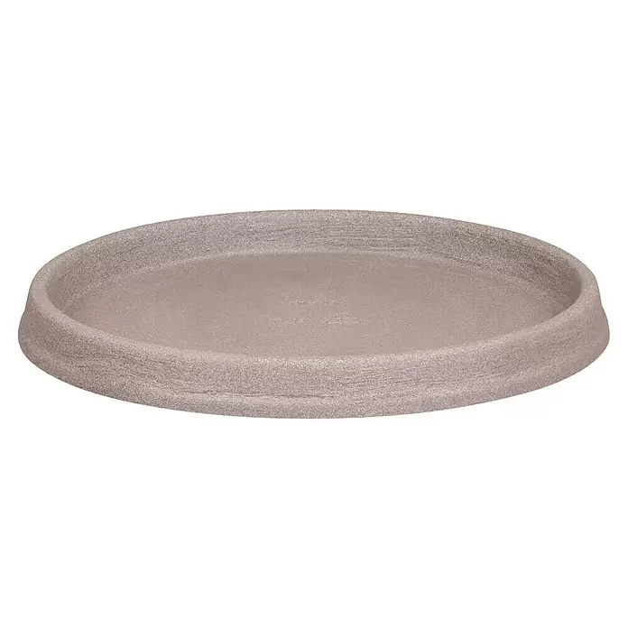 Geli Podložak za teglu za cvijeće - Vanjska dimenzija (ø x V): 43 x 3,5 cm, Plastika, Taupe - Dijagonalni pogled