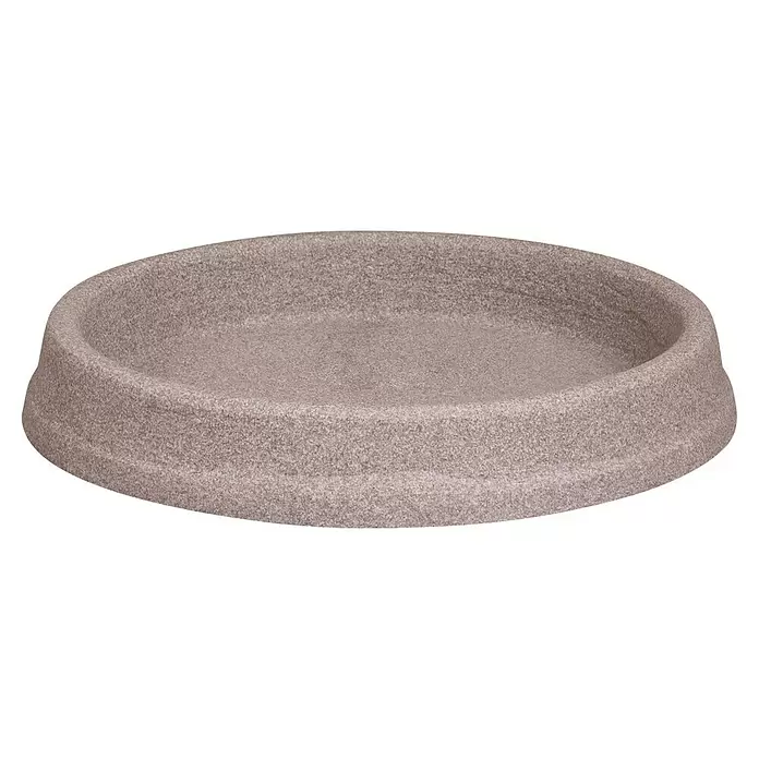 Geli Podložak za teglu za cvijeće - Vanjska dimenzija (ø x V): 26 x 3,5 cm, Plastika, Taupe - Dijagonalni pogled