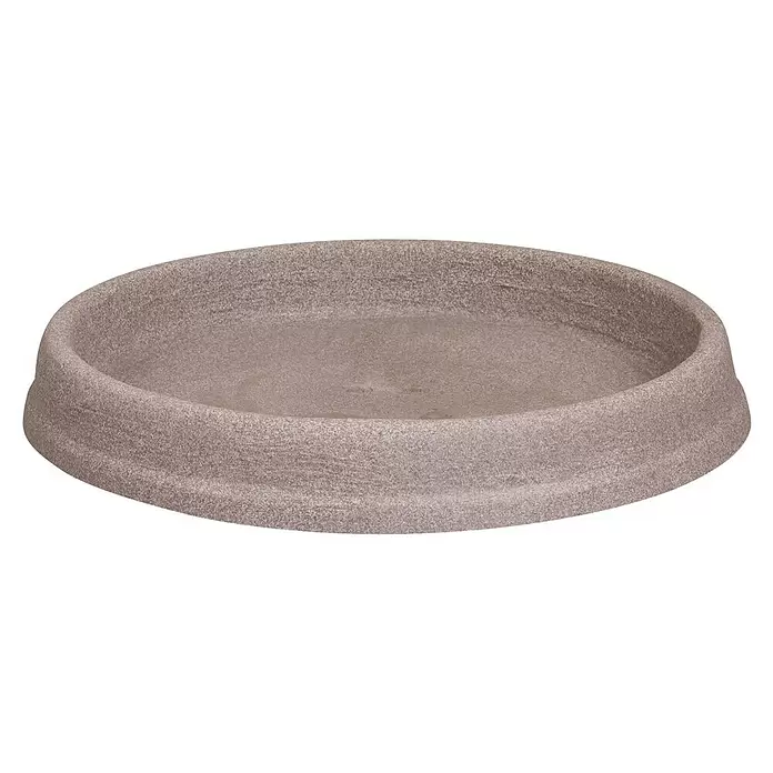 Geli Podložak za teglu za cvijeće - Vanjska dimenzija (ø x V): 30 x 3,5 cm, Plastika, Taupe - Dijagonalni pogled