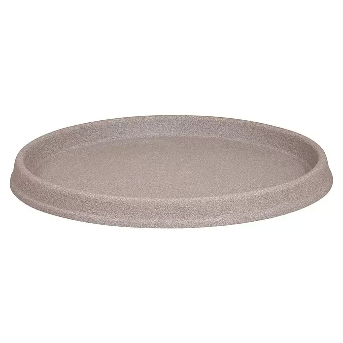 Geli Blumentopf-Untersetzer Marcella - Außenmaß (Ø x H): 48 x 3,5 cm, Kunststoff, Taupe - Diagonale Ansicht