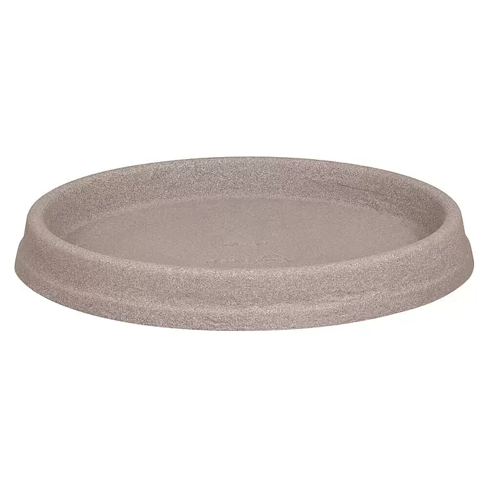 Geli Blumentopf-Untersetzer Marcella - Außenmaß (Ø x H): 35 x 3,5 cm, Kunststoff, Taupe - Diagonale Ansicht