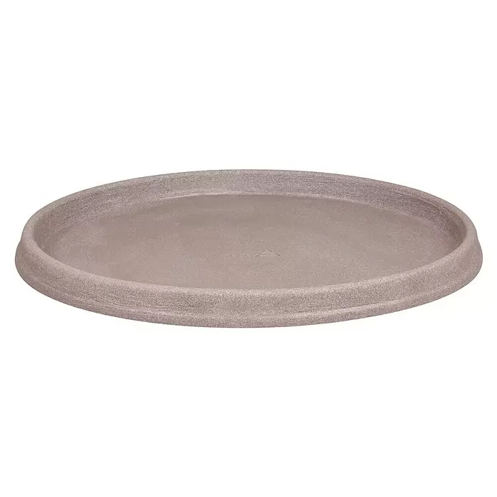 Geli Blumentopf-Untersetzer Marcella - Außenmaß (Ø x H): 56 x 3,5 cm, Kunststoff, Taupe - Diagonale Ansicht