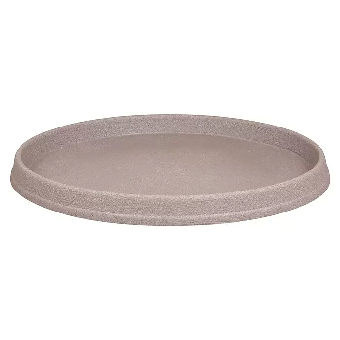 Geli Blumentopf-Untersetzer Marcella - Außenmaß (Ø x H): 63 x 3,5 cm, Kunststoff, Taupe - Diagonale Ansicht