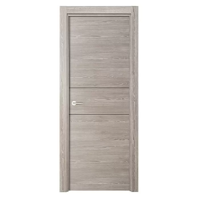Puerta interior Roble Finlandés 200 - 72,5 x 203 cm, Derecha, Roble oscuro, Macizo - Vista frontal