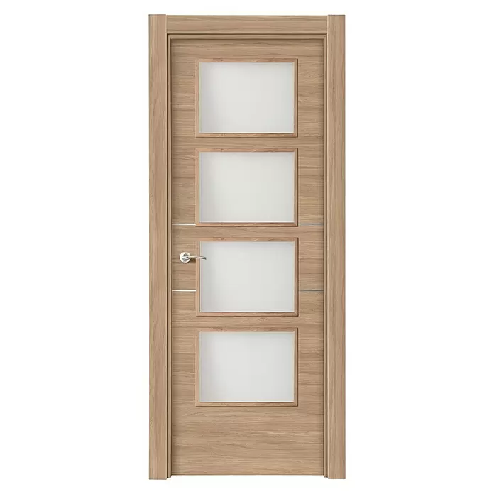 Puerta acristalada Roble Urban vidriera 200AL - 62,5 x 203 cm, Derecha, Roble claro, Macizo, Vidriera - Vista frontal