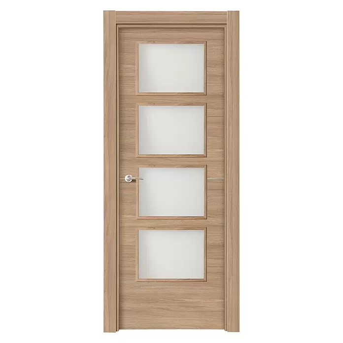 Puerta acristalada Roble Urban vidriera 100AL - 72,5 x 203 cm, Derecha, Roble claro, Macizo, Vidriera - Vista frontal