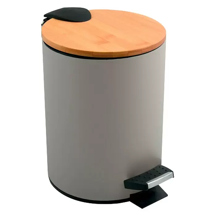 Spirella Cubo con pedal Adonis - 3 l, Taupe, Acero - Vista angular