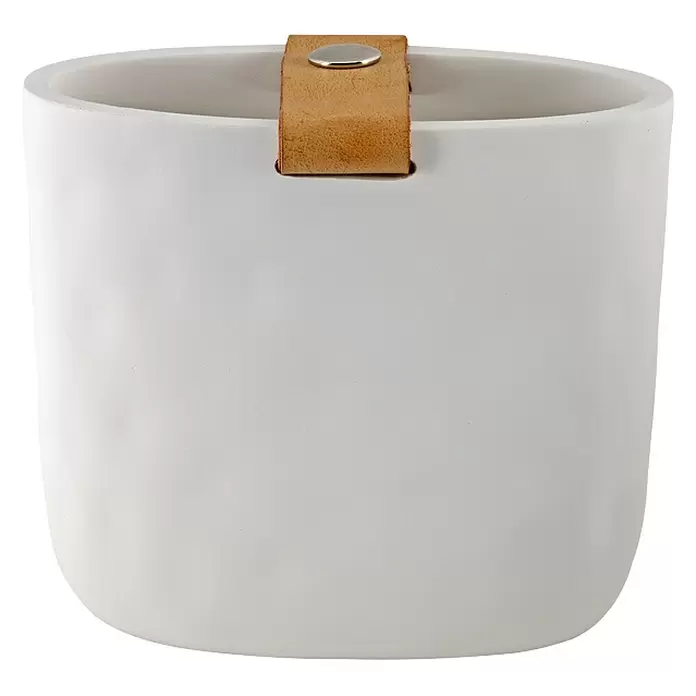 Spirella Lio Vaso de encimera portacepillos - Poliresina, Marrón/Blanco - Vista frontal
