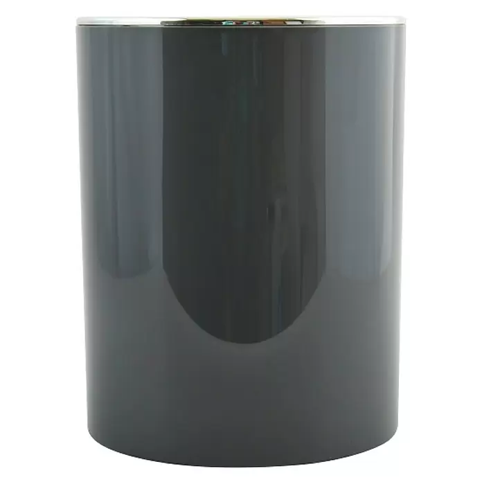 MSV Papelera de baño Kamaka - Gris oscuro, Redonda, Polipropileno - Vista frontal