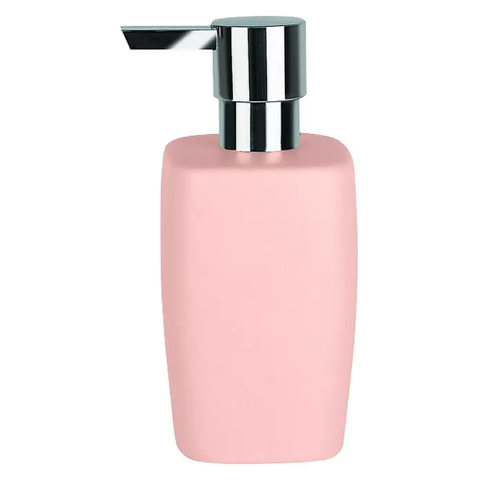 Spirella Retro Dispensador de jabón - Gres porcelánico, Rosa pastel - Vista frontal