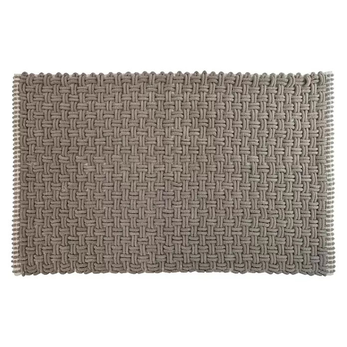 Spirella Alfombra para baño Jaimy - 50 x 80 cm, Taupe/Blanco, 60% poliéster, 40% algodón - Vista frontal