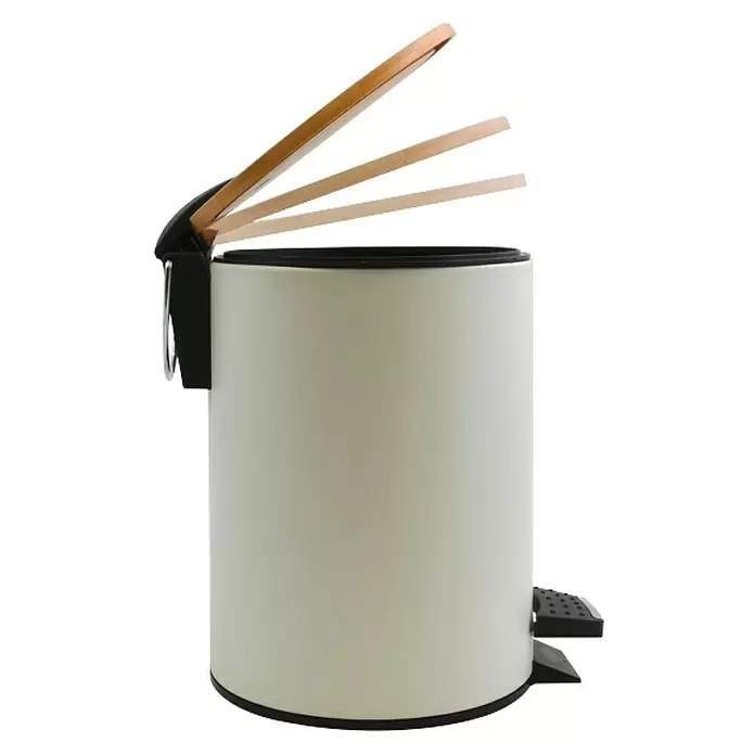 Spirella Cubo con pedal Adonis - 3 l, Blanco, Acero - Producto en uso