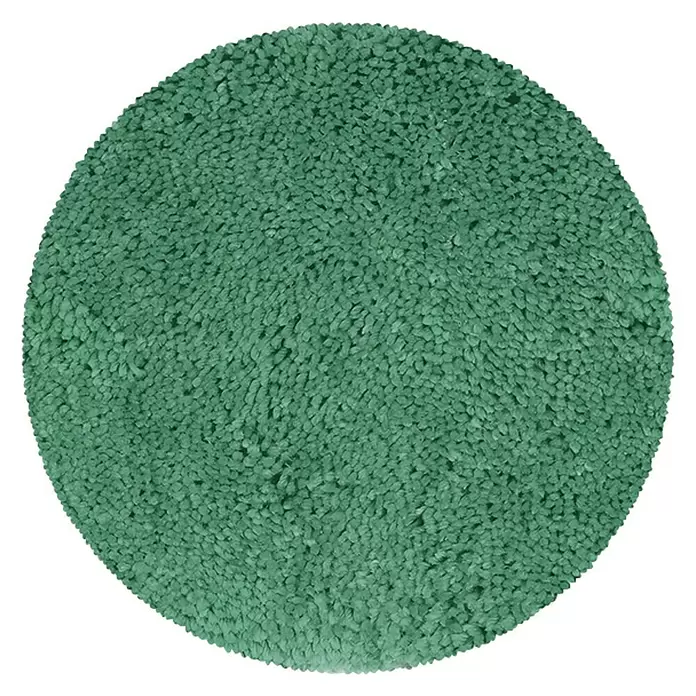 Spirella Alfombra para baño redonda Highland - 60 x 60 cm, Albahaca, 100% poliéster - Vista frontal