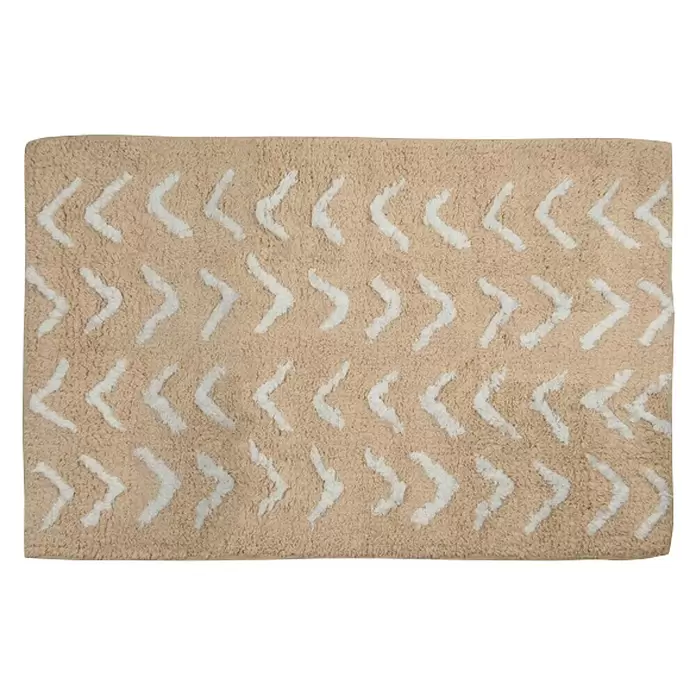 MSV Alfombra para baño Berbera - 50 x 80 cm, Beige, 100% algodón - Vista frontal