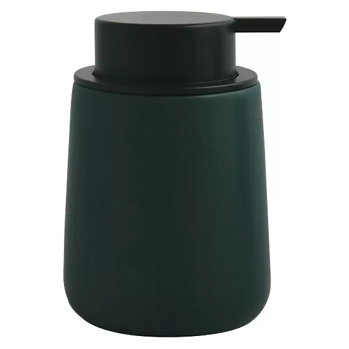 MSV Maonie Dispensador de jabón - Cerámica, Verde oscuro - Vista frontal