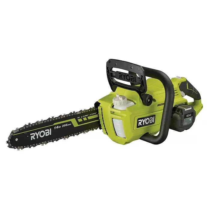 Ryobi Akku-Kettensäge RY36CSX35A-150 - 36 V, Li-Ionen, 1 Akku, Schwertlänge: 35 cm - Diagonale Ansicht