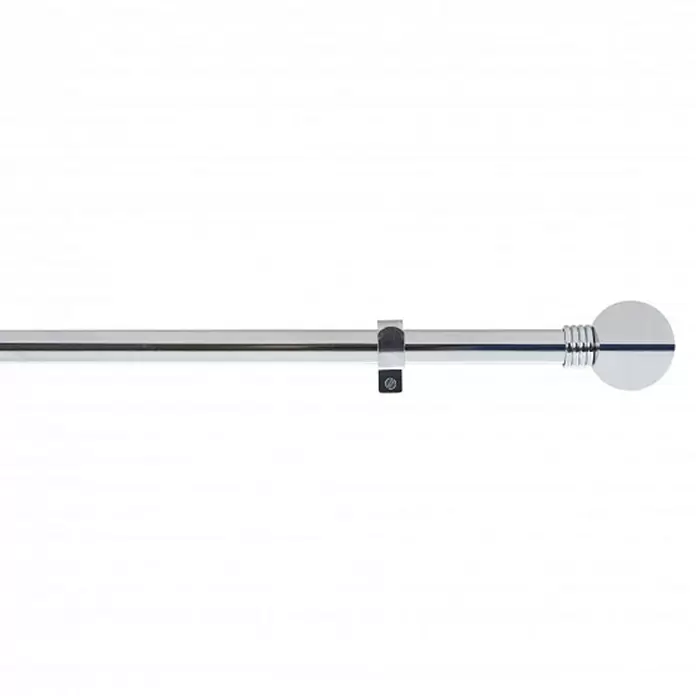 Barra para cortinas Esfera Anillo - Cromo, Largo: 110 cm, Diámetro: 19 mm - Primer plano