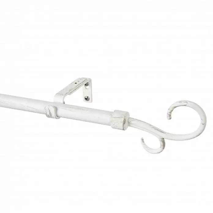 Barra para cortinas Doble Báculo - Blanco, Largo: 110 cm, Diámetro: 19 mm - Primer plano
