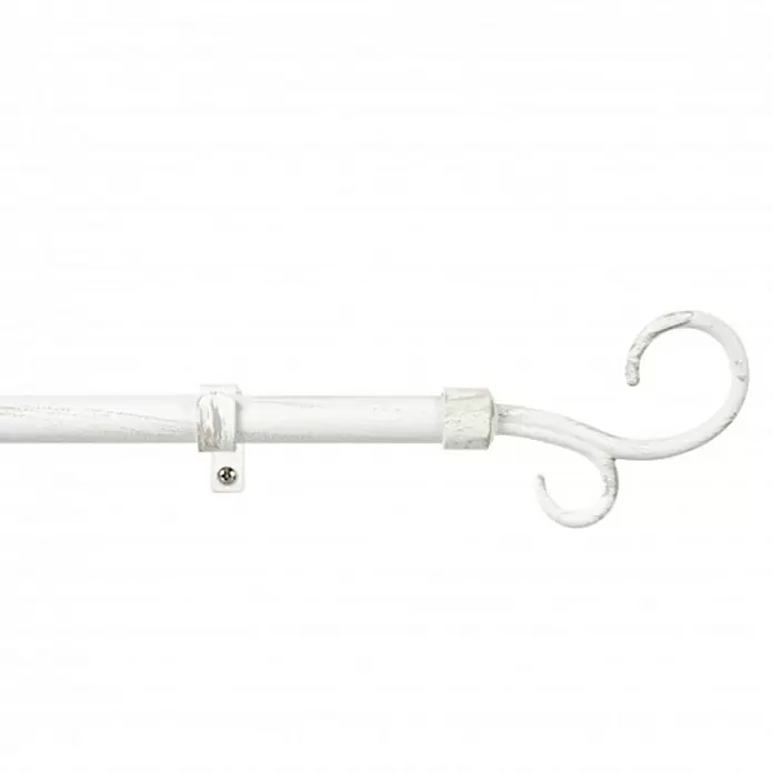 Barra para cortinas Doble Báculo - Blanco, Largo: 110 cm, Diámetro: 19 mm - Primer plano