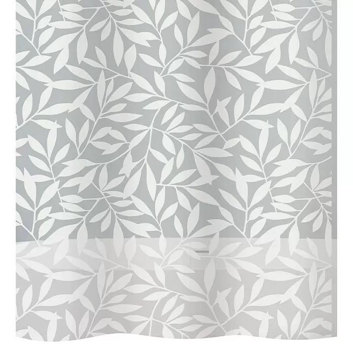Diaqua Textil-Duschvorhang Leaf - 180 x 200 cm, Grau/Weiß - Vorderansicht