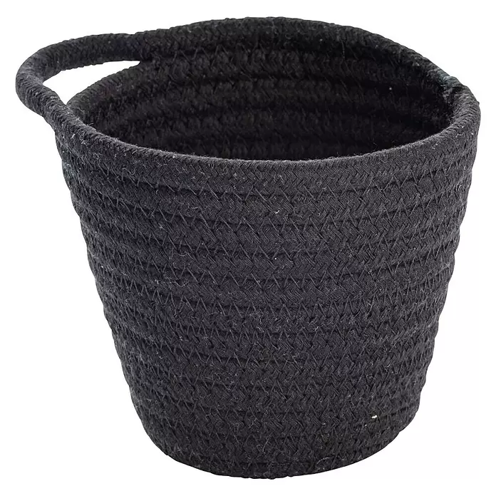 Wenko Košara za odlaganje Soria - 14,5 x 12,5 x 12 cm, Poliester, Crne boje - Pogled sprijeda
