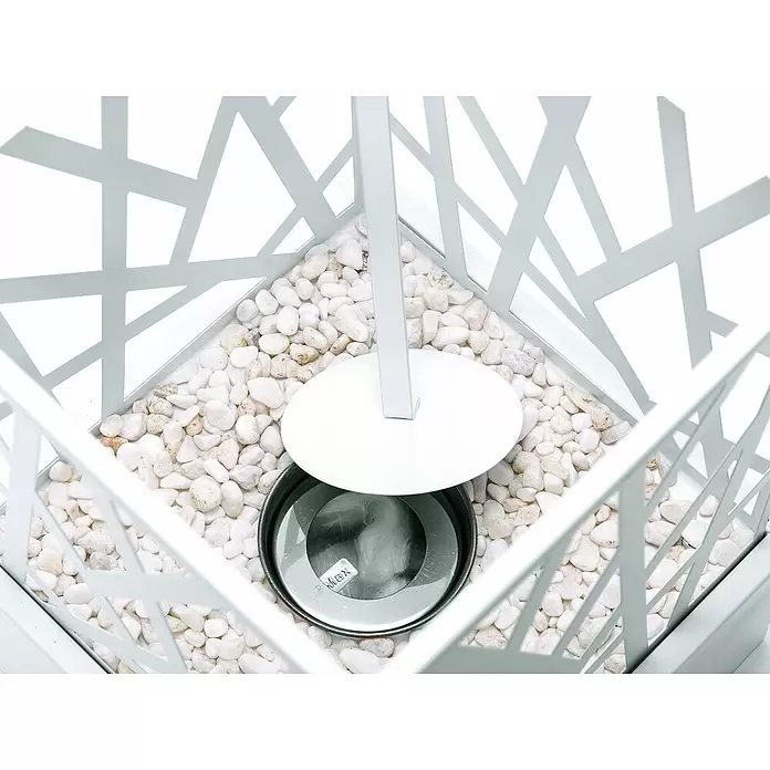 Chimenea de bioetanol Amaltea - 22 x 22 x 29 cm, Blanco - Primer plano
