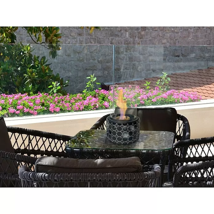 Chimenea de bioetanol Ares - 19 x 19 x 28 cm, Negro - Foto ambiente