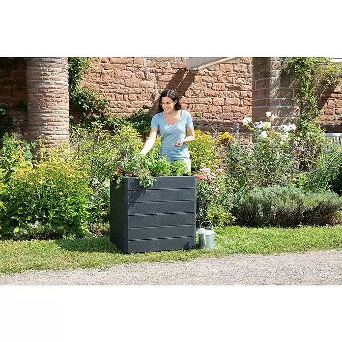 Garantia Hochbeet Ergo Quadro M Stone - Set - 60 x 80 x 75 cm, Kunststoff - Anwendungsbeispiel