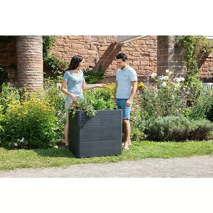 Garantia Hochbeet Ergo Quadro M Stone - Set - 60 x 80 x 75 cm, Kunststoff - Anwendungsbeispiel