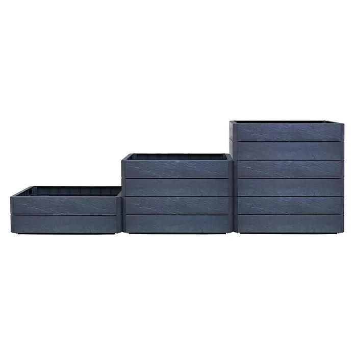 Garantia Hochbeet Ergo Vario 2 Stone - Set - 180 x 80 x 75 cm, Kunststoff - Vorderansicht