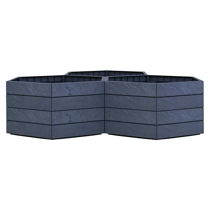 Garantia Hochbeet Ergo Vario 1 Stone - 190 x 190 x 75 cm, Kunststoff - Vorderansicht